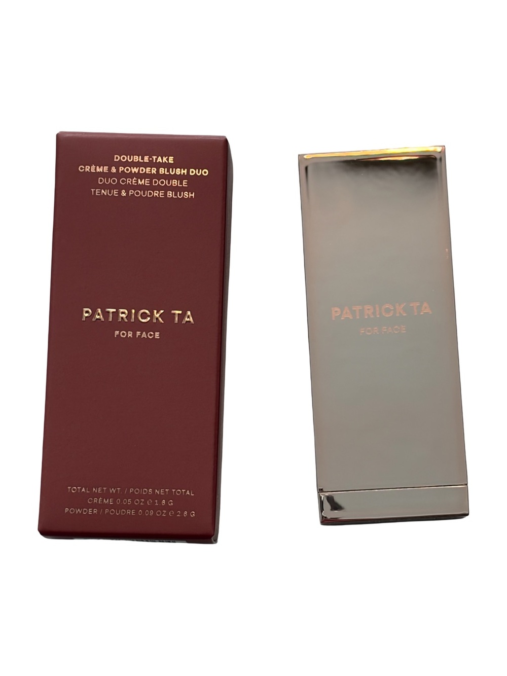 Patrick Ta NIB Double Take Crême and Powder Blush Duo Mini She Left Me On Red - Picture 2 of 8
